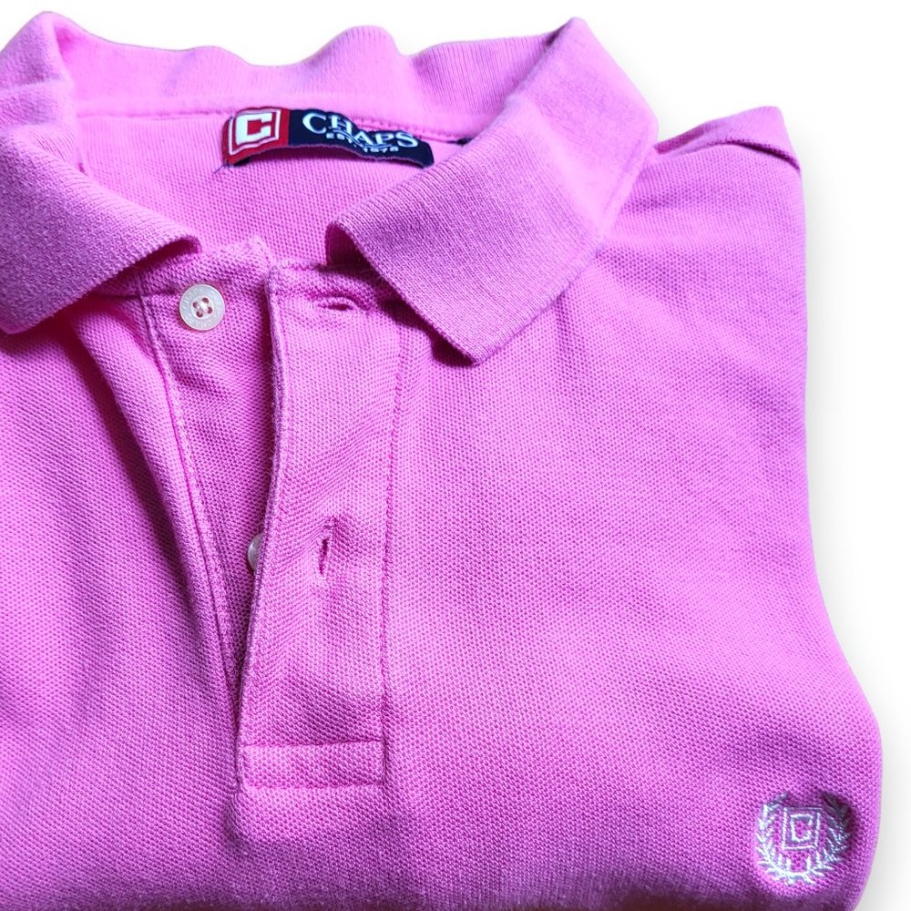Chaps Pink Polo Short Sleeved Shirt - Men's XL